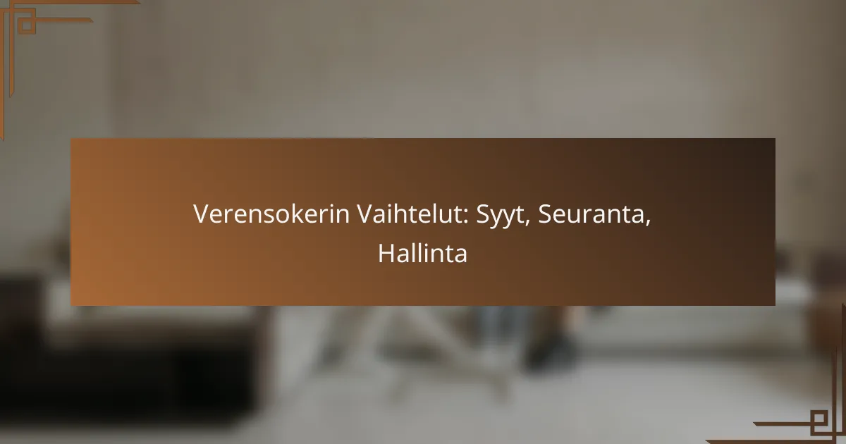 Verensokerin Vaihtelut: Syyt, Seuranta, Hallinta